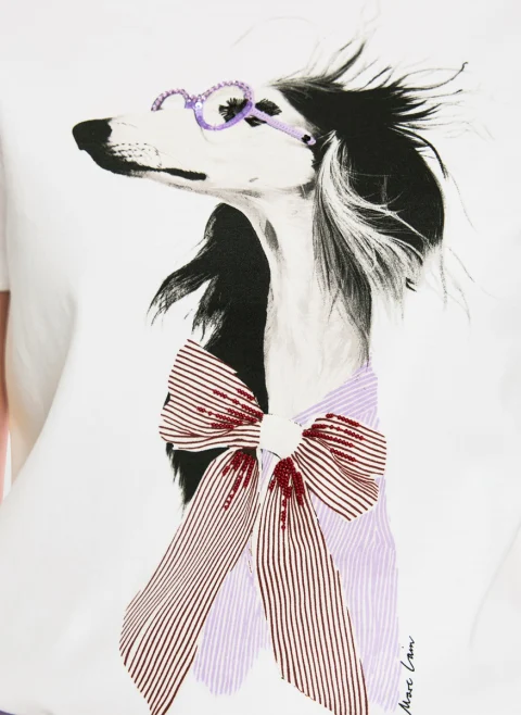 Тишърт с мъниста 'Dog' Marc Cain Collections — снимка 6