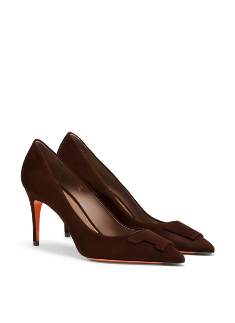 Велурени обувки на ток Santoni — снимка 2