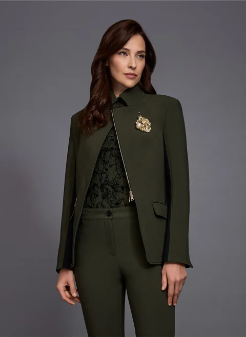 Блуза с кадифен принт Marc Cain Collections — снимка 14