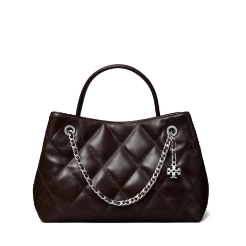Дамска кафява чанта SMALL FLEMING CARRYALL TORY BURCH