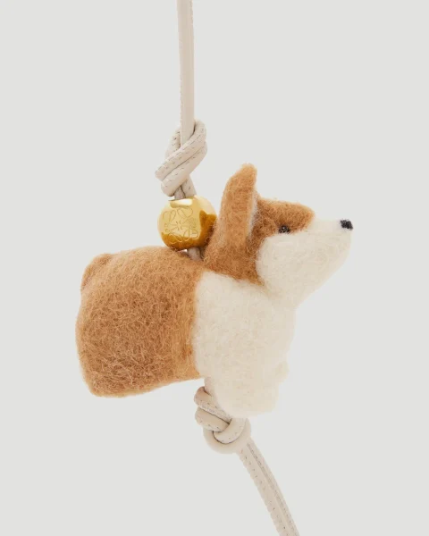 Corgi Charm in Felt and Calfskin — снимка 2