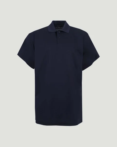 Cotton Polo Shirt in Navy