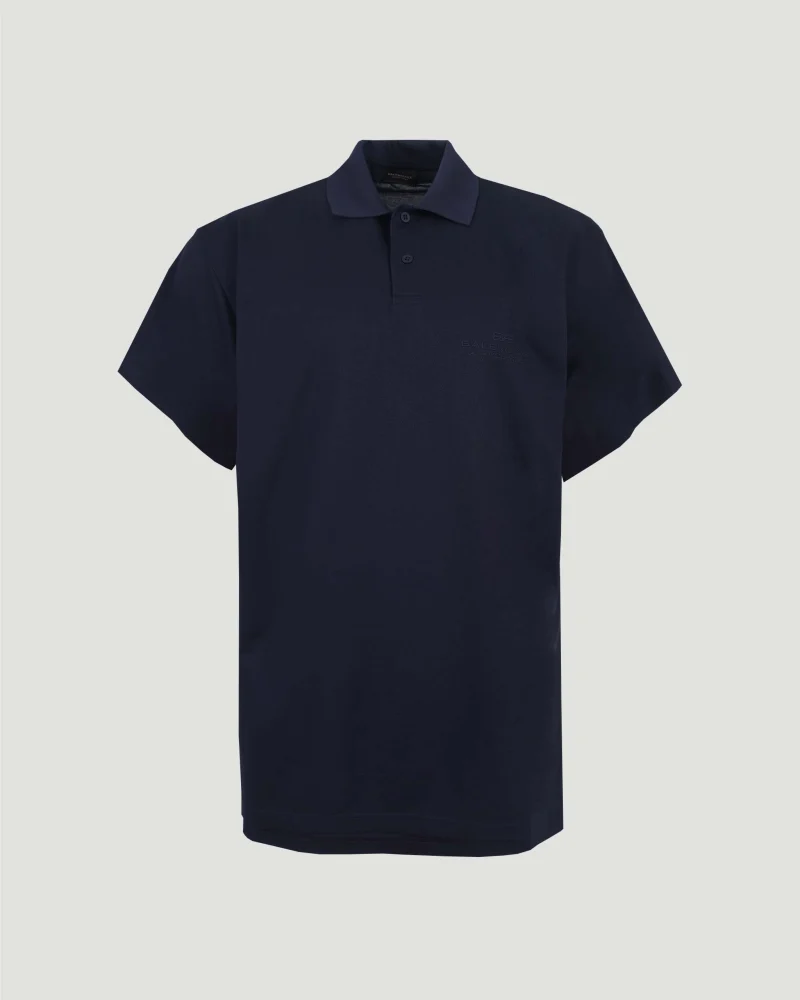 Cotton Polo Shirt in Navy