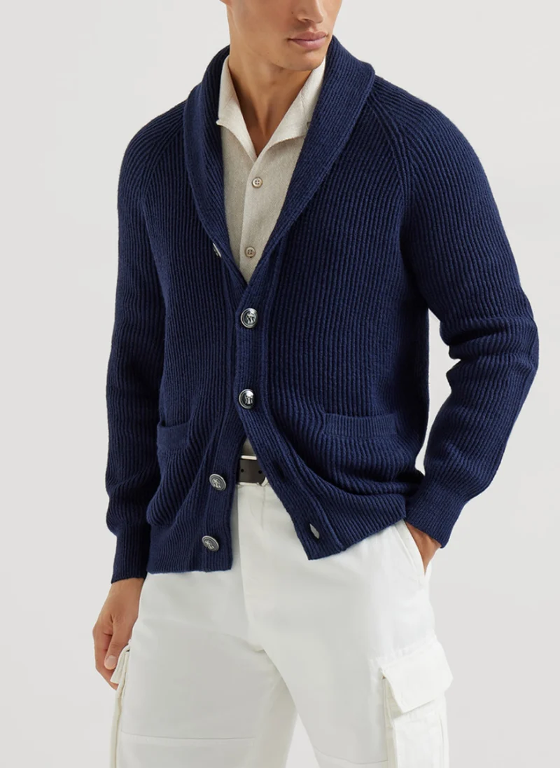 Жилетка с шал яка детайли Brunello Cucinelli — снимка 2