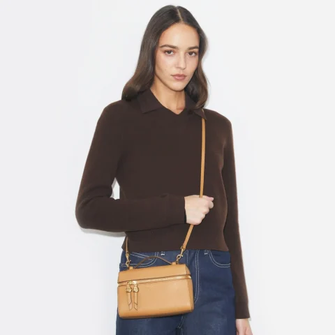 Дамска бежова чанта Slim Romy TORY BURCH — снимка 8
