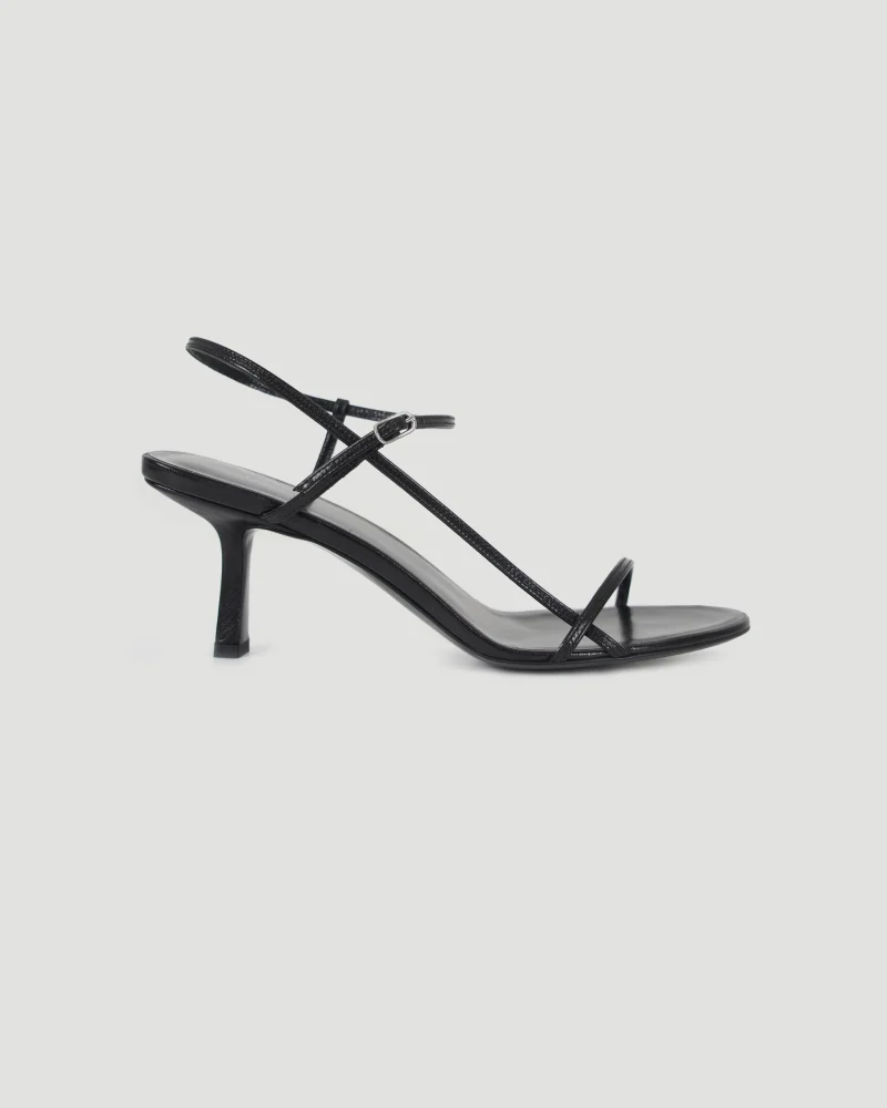 Black Bare Heeled Sandals