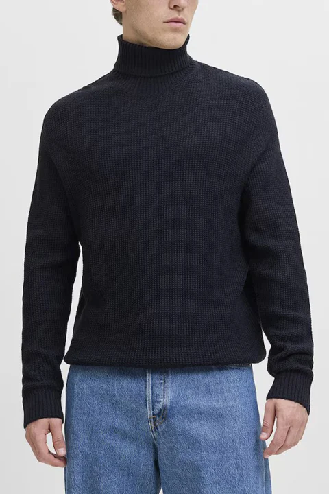 Плетено Jjroy Knit Roll Neck 12279279 19-3922 TCX sky captain — снимка 2