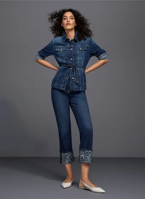 Яке от деним с колан Marc Cain Collections — снимка 8