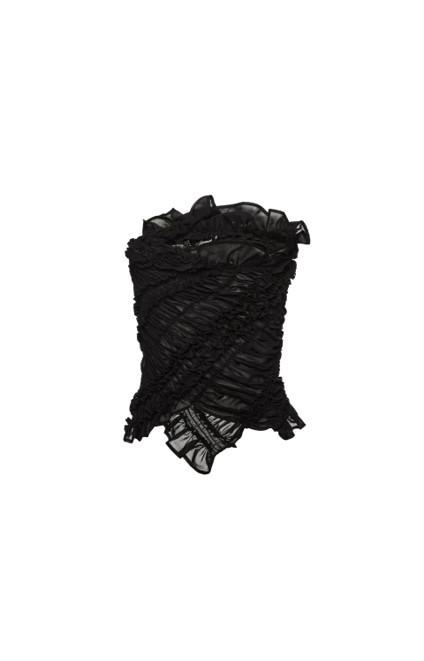 Ruched Bandeau Top in Black — снимка 2
