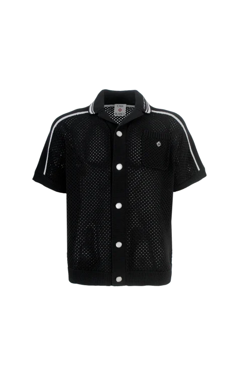 Black Short Sleeve Mesh Shirt