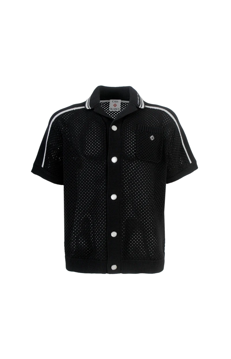 Black Short Sleeve Mesh Shirt