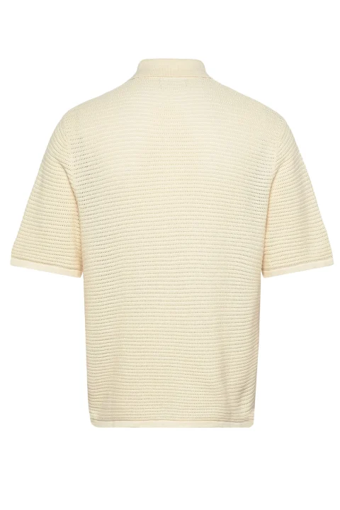 Polo Jormaine Knit Ss 12295274 11-1302 TCX sea salt — снимка 2