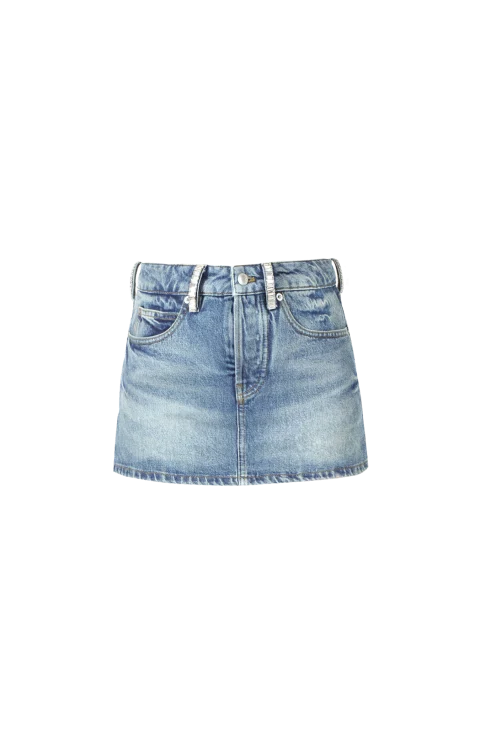 Crystal Hotfix Belt Loop Skort in Blue