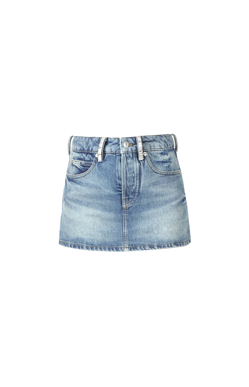 Crystal Hotfix Belt Loop Skort in Blue