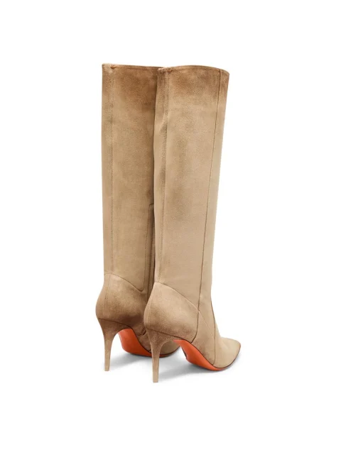 Велурени ботуши на ток Santoni — снимка 3