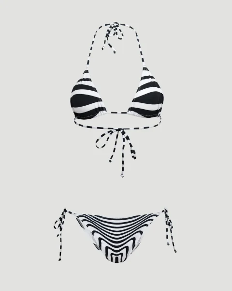 The Pinstripe Body Morphing Bikini Set in Black and White