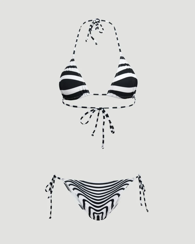 The Pinstripe Body Morphing Bikini Set in Black and White