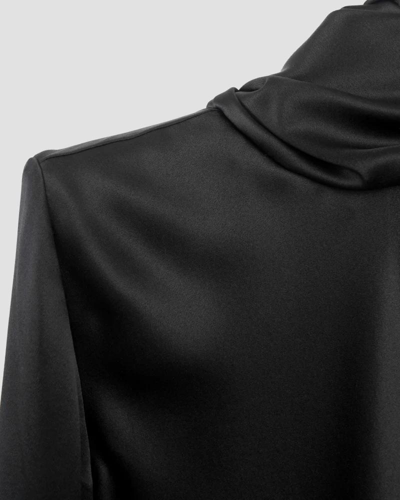 Cowl-Back Blouse in Silk Satin — снимка 3
