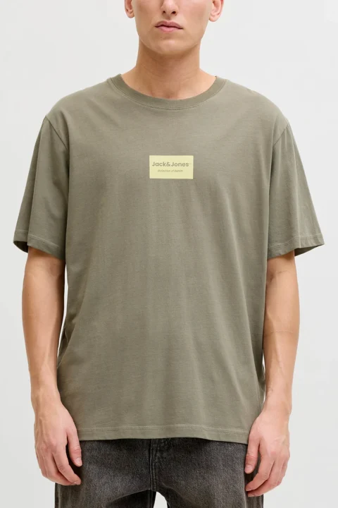 T-Shirt Jjfrank Ss Crew Neck 12288092 17-0613 TCX vetiver — снимка 2