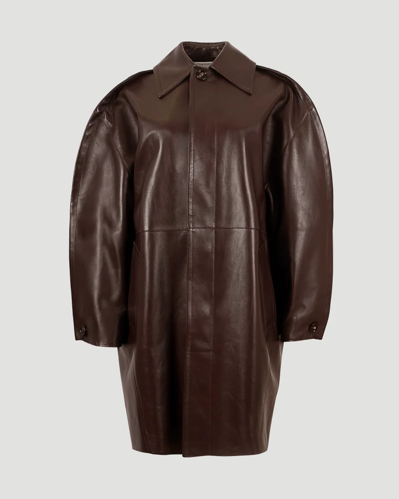 Leather Cocoon Coat