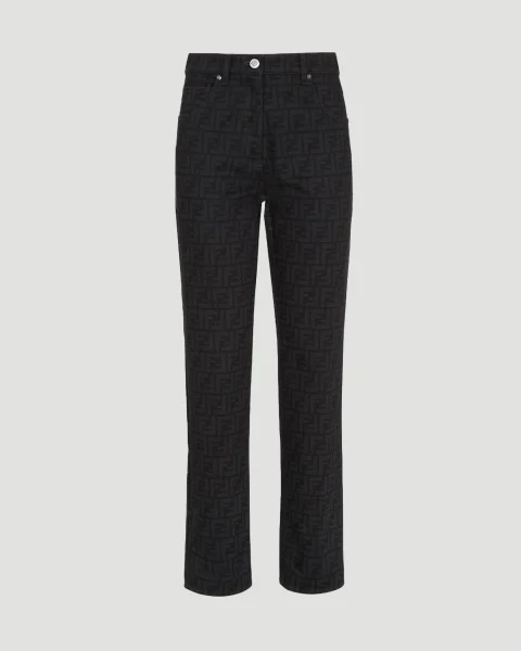 Black FF Denim Pants