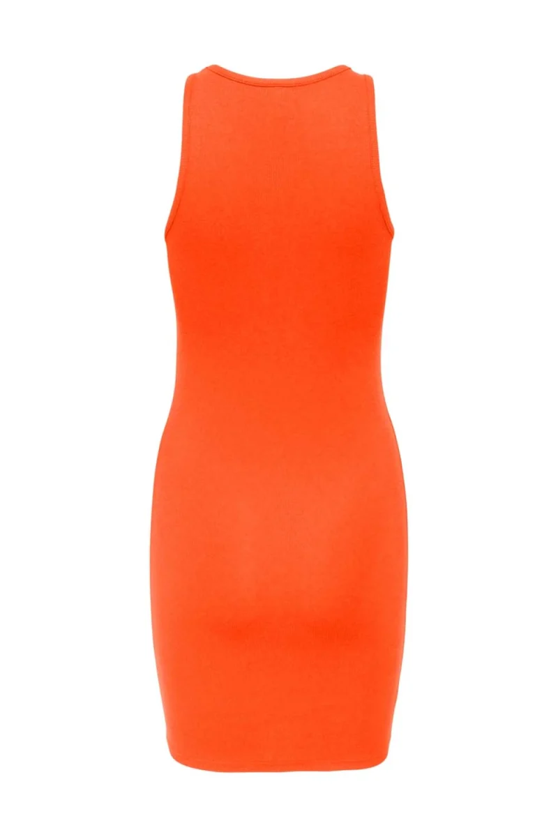 Рокля Onlmilli S/L Short Dress Jrs 15285620 17-1462 TCX flame — снимка 2