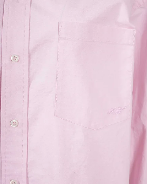 Cotton Oxford Oversize Shirt in Pink — снимка 2