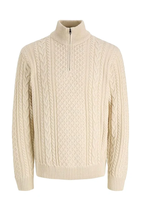 Плетено Jprblucallum Cable Half Zip 12299947 13-0908 TCX parchment