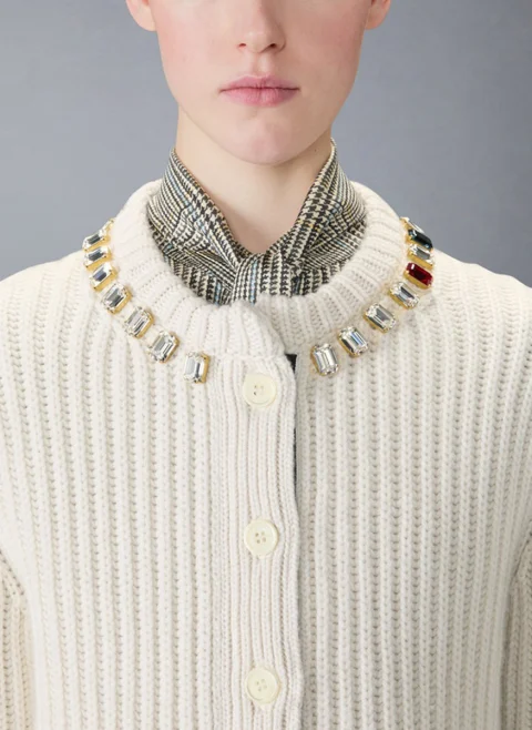 Жилетка от кашмир с кристали Thom Browne — снимка 3