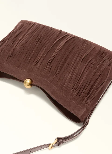Велурена чанта Furla Sfera Toni Cioccolato L — снимка 5