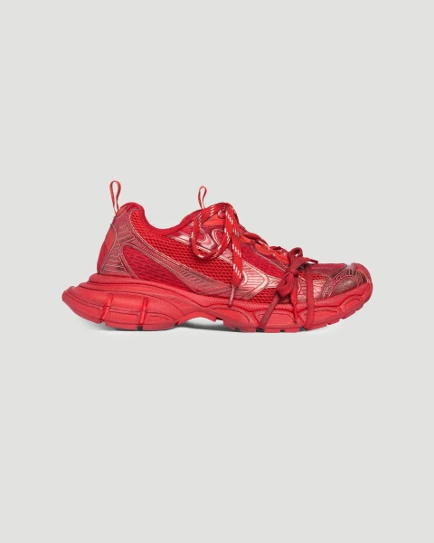 3XL Sneaker in Red Mesh and Polyurethane
