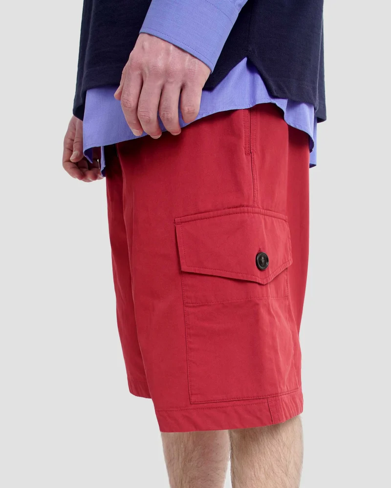 Light Cotton Twill Shorts in Rosewood — снимка 4