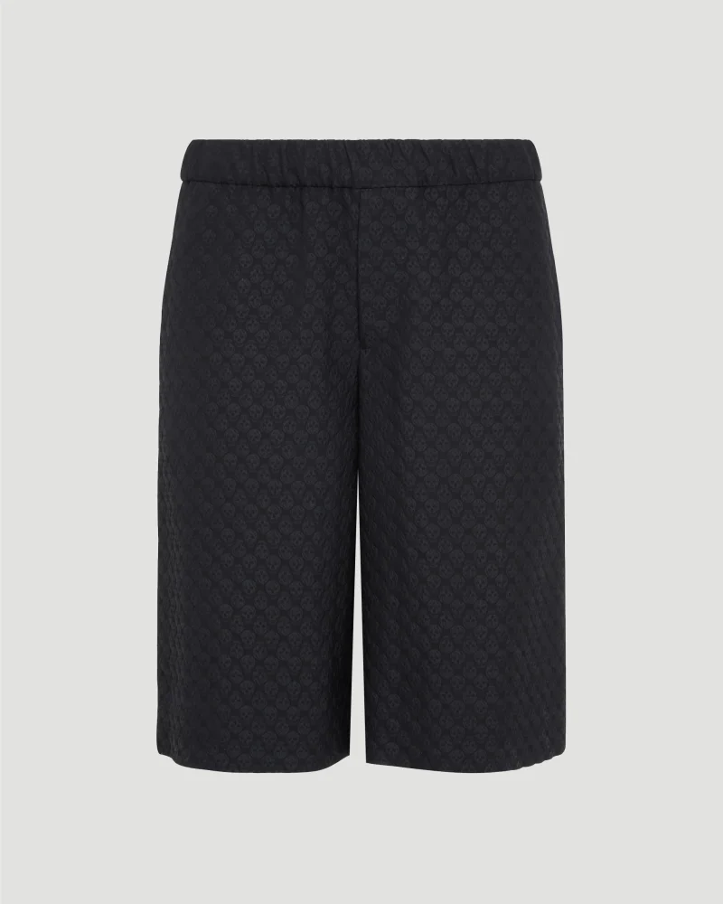 Skull Jacquard Shorts in Black