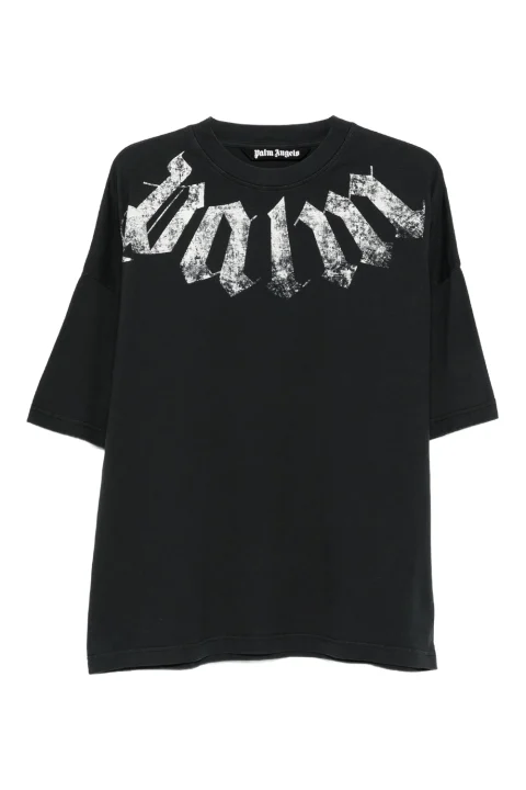 T-Shirt Big Neck Logo Loose PAMAA003JR001-1003 black-off white