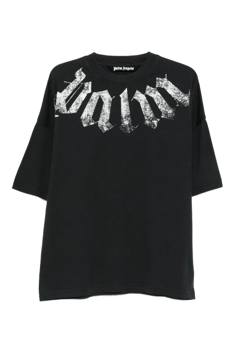 T-Shirt Big Neck Logo Loose PAMAA003JR001-1003 black-off white