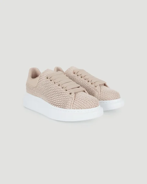 Oversized Sneakers in Rose Gold Crochet — снимка 2