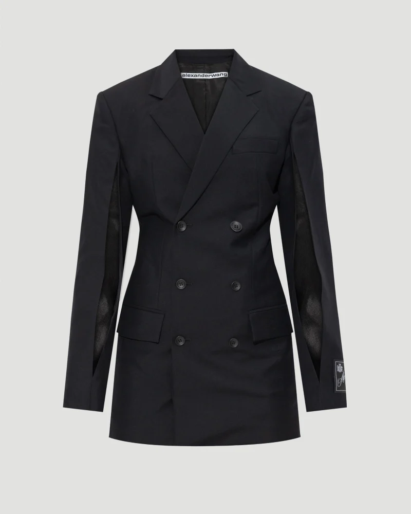 Black Wool Mohair Blazer Dress