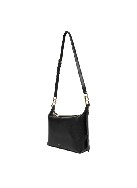 Кожена чанта Furla Tonie Nero M — снимка 5