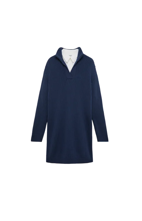 Cotton Dress in Dark Blue