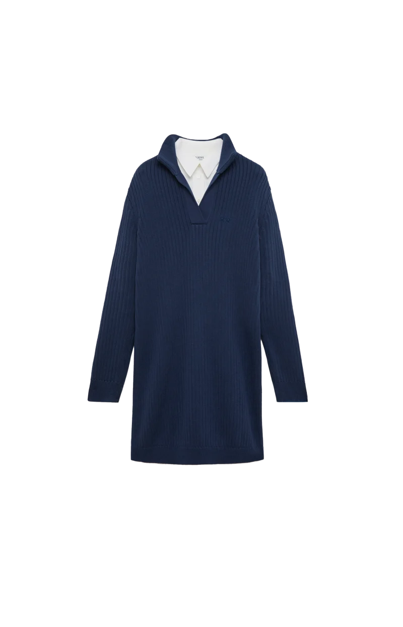 Cotton Dress in Dark Blue