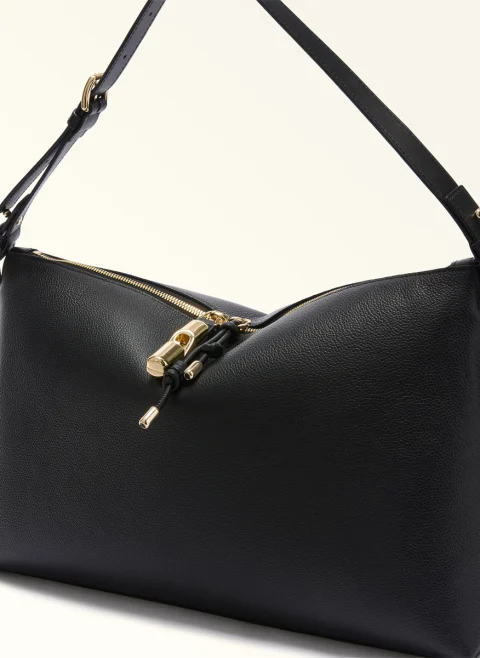 Кожена чанта Furla Debby Nero — снимка 4