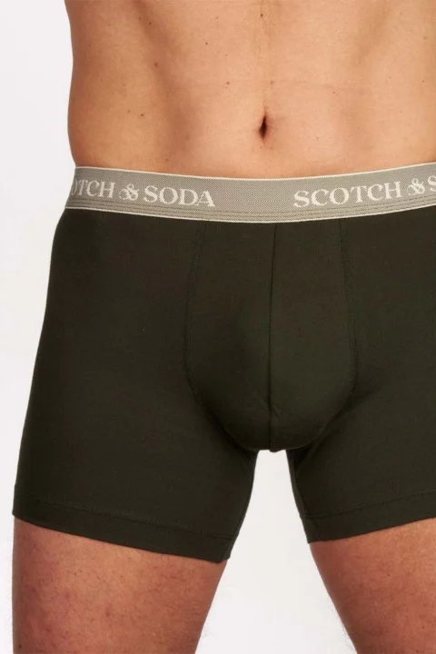 Бельо (Pack of 3) Scso Base Herringbone Boxer 701222705 SCU003.4 olive — снимка 2