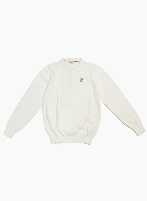 Полошърт от фино плетиво Brunello Cucinelli Kids 10