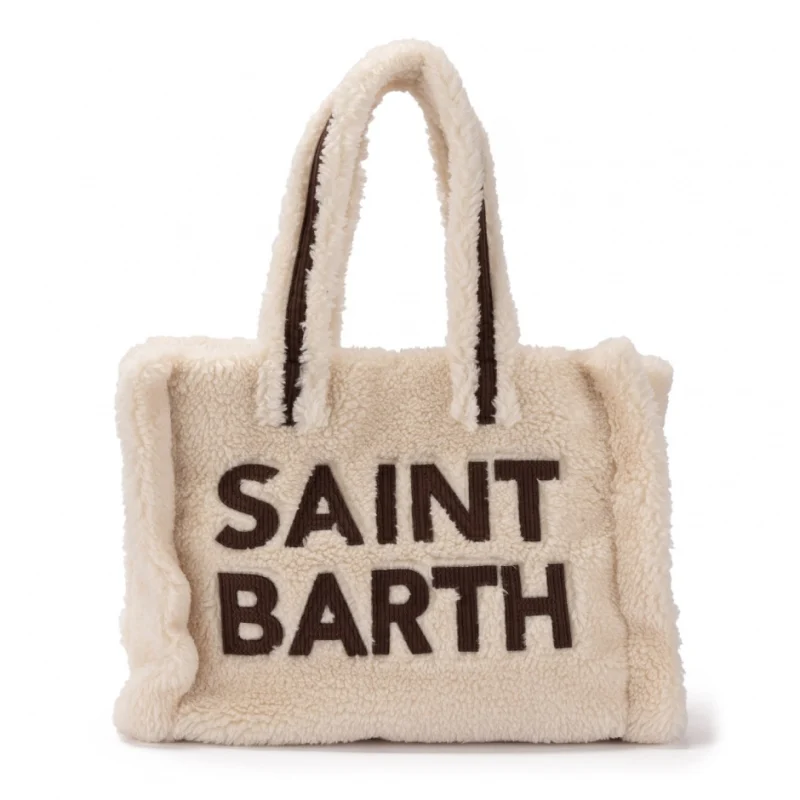 Дамска бежова чанта Colette Теddy SAINT BARTH