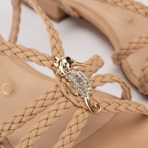 Дамски бежови сандали Albano — снимка 6