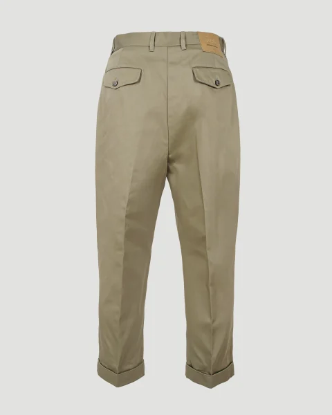 Cotton Carrot Oversized Trousers in Laurel — снимка 2