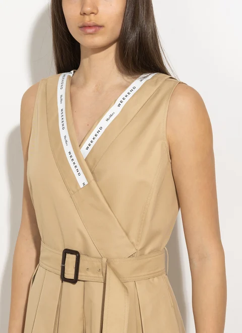 Рокля с плисиран мотив Weekend Max Mara Wkdcono — снимка 4