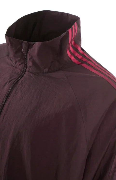 Gradient 3-Stripes Nylon Track Top in Burgundy — снимка 2