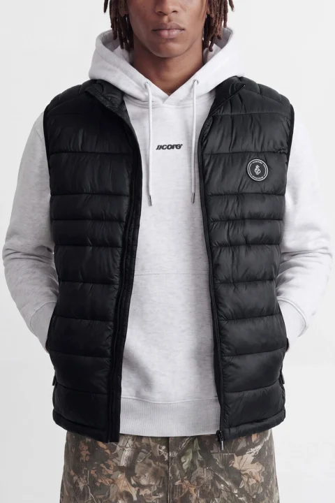Яке Jjekingsley Light Bodywarmer Collar 12298870 C-N10 black — снимка 2
