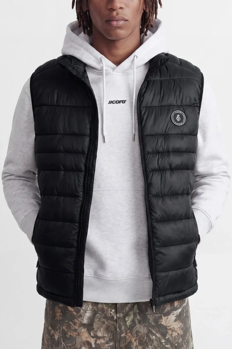 Яке Jjekingsley Light Bodywarmer Collar 12298870 C-N10 black — снимка 2
